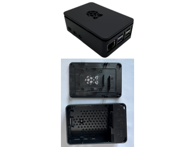 Caixa de pl&aacute;stico ABS preta com logotipo para Raspberry Pi 5B compat&iacute;vel com RA786RA799 - Imagem 1