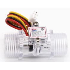 Sensor de Fluxo de &Aacute;gua Transparente ZJ-S201C G1/2 1-30 L/min 5-15 V para Arduino