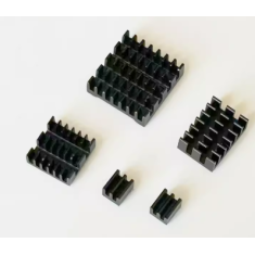 Conjunto 5 em 1 de dissipadores de alum&iacute;nio pretos para Raspberry Pi 5