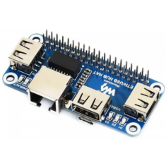Waveshare HAT Ethernet e Hub USB para Raspberry Pi