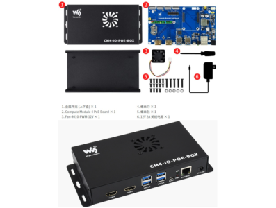 Waveshare Mini-Computador PoE Tipo A para Raspberry Pi CM4 (CM4 n&atilde;o inclu&iacute;do) Plug UE - Imagem 1