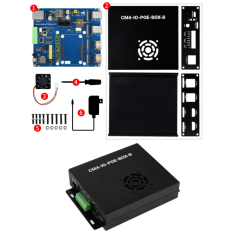 Waveshare Mini-computador PoE Tipo B baseado em Raspberry Pi CM4, CM4 n&atilde;o inclu&iacute;do, plugue UE