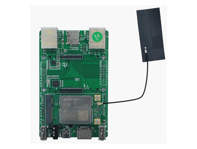 Placa IO Raspberry Pi CM4 4G Dual Ethernet com m&oacute;dulo GPS QUECTEL EC20 e conector FPC para antena - Imagem 1