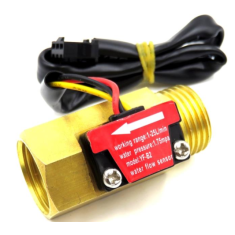 Sensor de Fluxo de &Aacute;gua ZJ-B2 G1/2 1-25 L/min 5-15 V Lat&atilde;o (Sensor Arduino)
