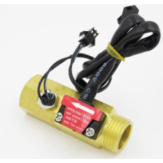 Sensor de Fluxo de &Aacute;gua ZJ-B4 (Sea) com Sonda de Temperatura G1/2 1-25 L/min 5-15 V Lat&atilde;o