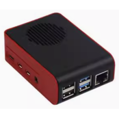 Carca&ccedil;a ABS preta e vermelha para Raspberry Pi 4B