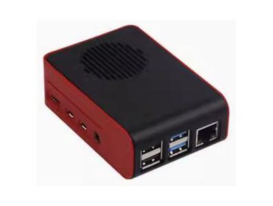 Carca&ccedil;a ABS preta e vermelha para Raspberry Pi 4B - Imagem 1