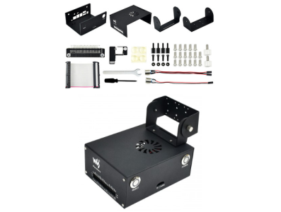 Case met&aacute;lico para Nvidia Jetson Nano Developer Kit com suporte para c&acirc;mera compat&iacute;vel com B01 e A02 - Imagem 1