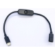 Cabo Type‑C 28 cm 4A macho-f&ecirc;mea com interruptor para Raspberry Pi 4 - Thumb - 1