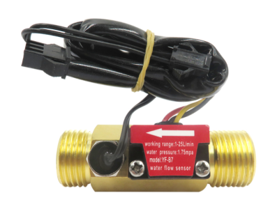 Sensor de Fluxo de &Aacute;gua ZJ-B7 (Sea) G1/2 1-25 L/min Rosca M8 com NTC50K 5-15 V Lat&atilde;o - Imagem 1