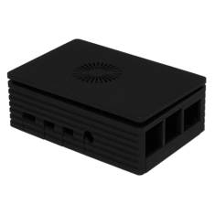 Gabinete preto moldado por inje&ccedil;&atilde;o para Raspberry Pi 4B, suporta ventiladores 3007