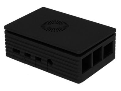 Gabinete preto moldado por inje&ccedil;&atilde;o para Raspberry Pi 4B, suporta ventiladores 3007 - Imagem 1