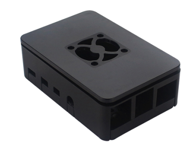 Case ABS preto para Raspberry Pi 4B com suporte para ventoinhas 3007 - Imagem 1