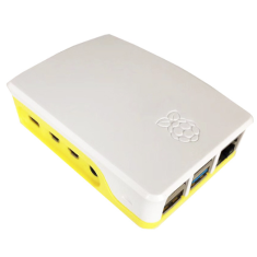 Gabinete ABS branco e amarelo para Raspberry Pi 4B