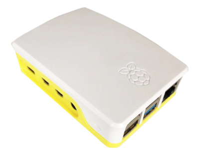 Gabinete ABS branco e amarelo para Raspberry Pi 4B - Imagem 1