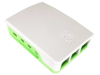 Gabinete ABS branco e verde para Raspberry Pi 4B (vers&atilde;o China) - Imagem 1