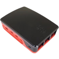 Gabinete em ABS vermelho e preto para Raspberry Pi 4B