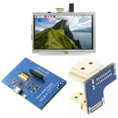 M&oacute;dulo LCD 5'' resistivo 800&times;480 com interface HDMI para Raspberry Pi 4