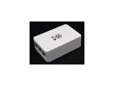 Gabinete em pl&aacute;stico ABS branco com logo para Raspberry Pi 4B - Imagem 1