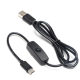 Cabo USB para Type-C 5V 3A com interruptor liga/desliga, controle de energia, compat&iacute;vel com Raspberry Pi 4B - Thumb - 1