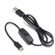 Cabo USB para Type-C 5V 3A com interruptor liga/desliga, controle de energia, compat&iacute;vel com Raspberry Pi 4B