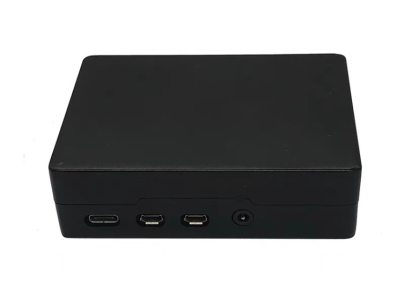Gabinete met&aacute;lico em alum&iacute;nio preto para Raspberry Pi 4B - Imagem 1