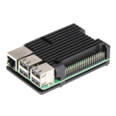 Gabinete de alum&iacute;nio preto para Raspberry Pi 4B