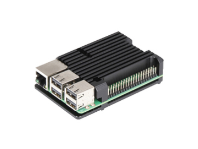Gabinete de alum&iacute;nio preto para Raspberry Pi 4B - Imagem 1
