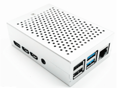 Gabinete em liga de alum&iacute;nio prateado com dissipa&ccedil;&atilde;o de calor para Raspberry Pi 4B, compat&iacute;vel com ventoinhas 3007/3010 - Imagem 1