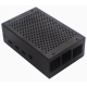 Gabinete em liga de alum&iacute;nio preto para Raspberry Pi 4B com dissipa&ccedil;&atilde;o de calor e acabamento met&aacute;lico brilhante, compat&iacute;vel com  - Thumb - 1
