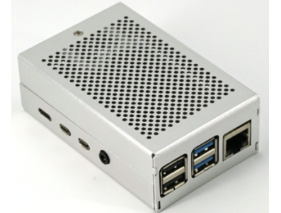 Caixa em liga de alum&iacute;nio prateada para Raspberry Pi 4B compat&iacute;vel com ventoinhas 3007/3010 - Imagem 1