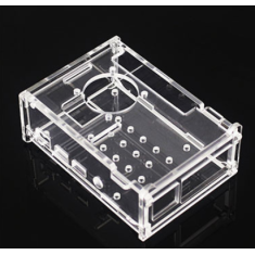 Gabinete acr&iacute;lico para Raspberry Pi 4B para instala&ccedil;&atilde;o de ventoinhas 3007 ou tela touch 3,5 polegadas