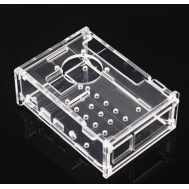 Gabinete acr&iacute;lico para Raspberry Pi 4B para instala&ccedil;&atilde;o de ventoinhas 3007 ou tela touch 3,5 polegadas