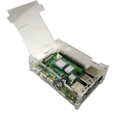 Gabinete acr&iacute;lico transparente para Raspberry Pi 4B