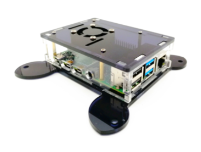 Gabinete acr&iacute;lico preto tipo parede para Raspberry Pi 4B, suporta ventoinhas 3007/3010 - Imagem 1