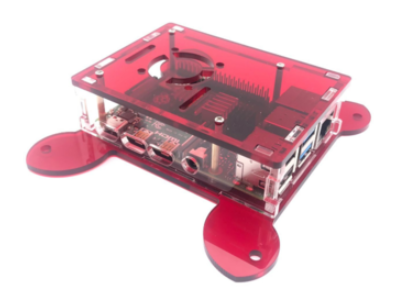 Gabinete acr&iacute;lico vermelho tipo parede para Raspberry Pi 4B, suporta ventoinhas 3007/3010 - Imagem 1