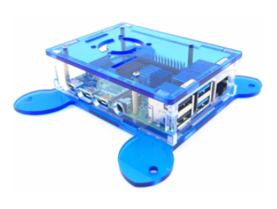 Gabinete acr&iacute;lico azul tipo parede para Raspberry Pi 4B, suporta ventoinhas 3007/3010 - Imagem 1
