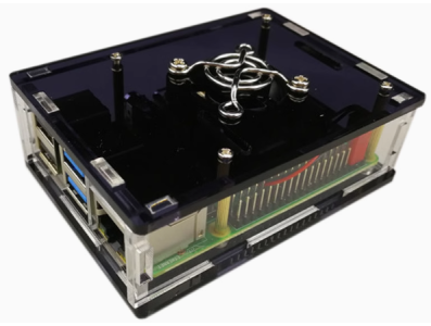 Gabinete em acr&iacute;lico marrom escuro para Raspberry Pi 4B, suporta ventoinhas 3007/3010 - Imagem 1