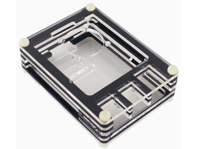 Gabinete acr&iacute;lico 9 camadas preto e transparente para Raspberry Pi 4B, suporta ventoinhas 3007/3010 - Imagem 1