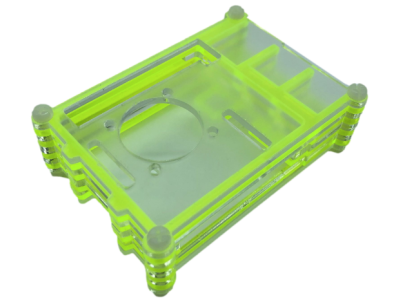 Gabinete em acr&iacute;lico 9 camadas verde e transparente para Raspberry Pi 4B, compat&iacute;vel com ventoinhas 3007/3010 - Imagem 1