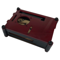 Gabinete em acr&iacute;lico multicamadas (9 camadas) vermelho e preto para Raspberry Pi 4B, compat&iacute;vel com ventiladores 3007/3010