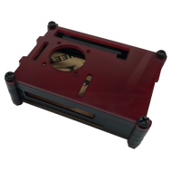 Gabinete em acr&iacute;lico multicamadas (9 camadas) vermelho e preto para Raspberry Pi 4B, compat&iacute;vel com ventiladores 3007/3010