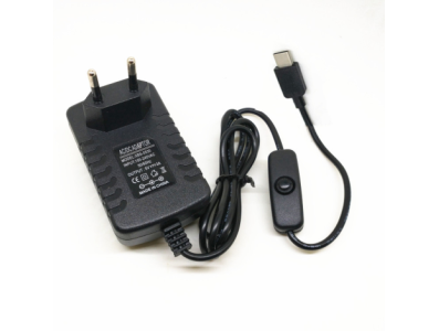 Adaptador carregador USB-C 5V 3A com bot&atilde;o ON/OFF e plugue EU para Raspberry Pi 4B - Imagem 7