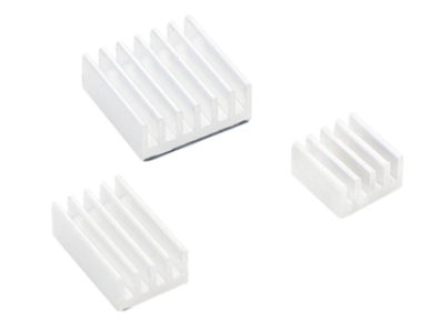 Conjunto de dissipadores de alum&iacute;nio branco 3 em 1 para Raspberry Pi 4B - Imagem 1
