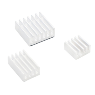 Conjunto de dissipadores de alum&iacute;nio branco 3 em 1 para Raspberry Pi 4B