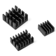Conjunto de dissipadores 3 em 1 em alum&iacute;nio preto para Raspberry Pi 4B - Thumb - 7