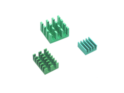 Conjunto de dissipadores de alum&iacute;nio 3 em 1 verde para Raspberry Pi 4B - Imagem 1