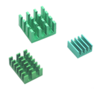 Conjunto de dissipadores de alum&iacute;nio 3 em 1 verde para Raspberry Pi 4B