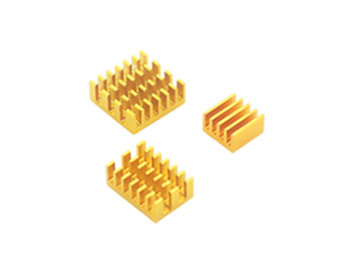 Conjunto 3 em 1 de dissipadores de calor em alum&iacute;nio dourado para Raspberry Pi 4B - Imagem 1
