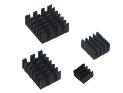 Conjunto 4 em 1 de dissipadores de calor em alum&iacute;nio preto para Raspberry Pi 4B - Imagem 1